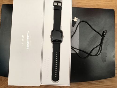 Letscom Smart Watch Fitness Tracker - Black with Heart Rate Monitor etc. - Picture 1 of 2