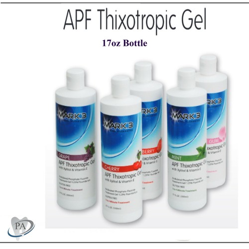 5 x Bottles Dental Fluoride Gel APF Thixotrophic Fluoride 1.23, 17oz
