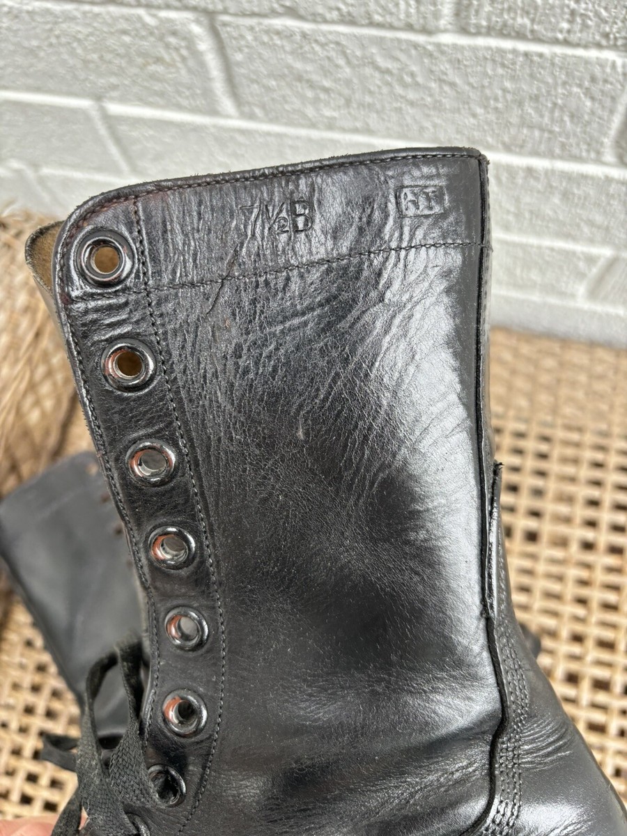 Vintage BFG BF Goodrich Military Combat Boots Black Leather  display picture 3