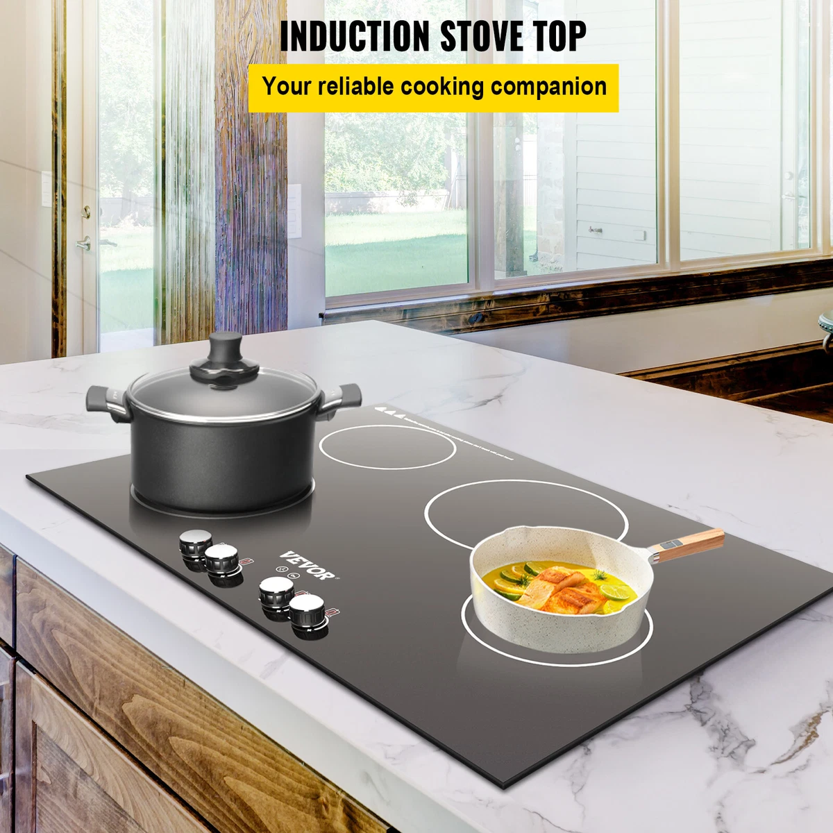 Induction Cooktop, 36, 4 Zones with Integrated Ventilation