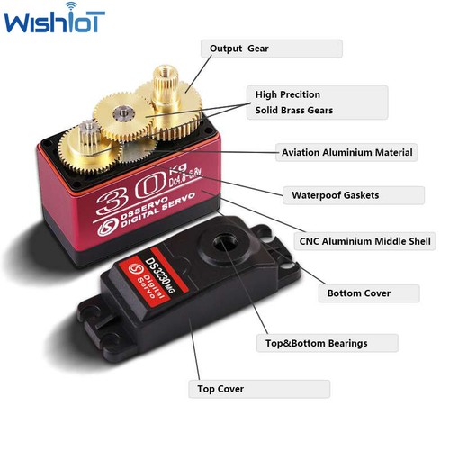 Robot Digital Servo Steering DS3225 20/25/30/40/60/80/150Kg for 1/8 1/10 RC Car - Picture 8 of 32