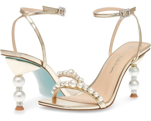 Blue by Betsey Johnson Jacy Sandals Women's US 10 Gold Pearl Ankle Strap KHD1105 - Bild 6 von 10