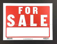 FOR SALE sign 9" x 12" Flexible plastic Red