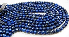 10 strands Lapis Lazuli Round Faceted Beads Size 6mm 15" Strand