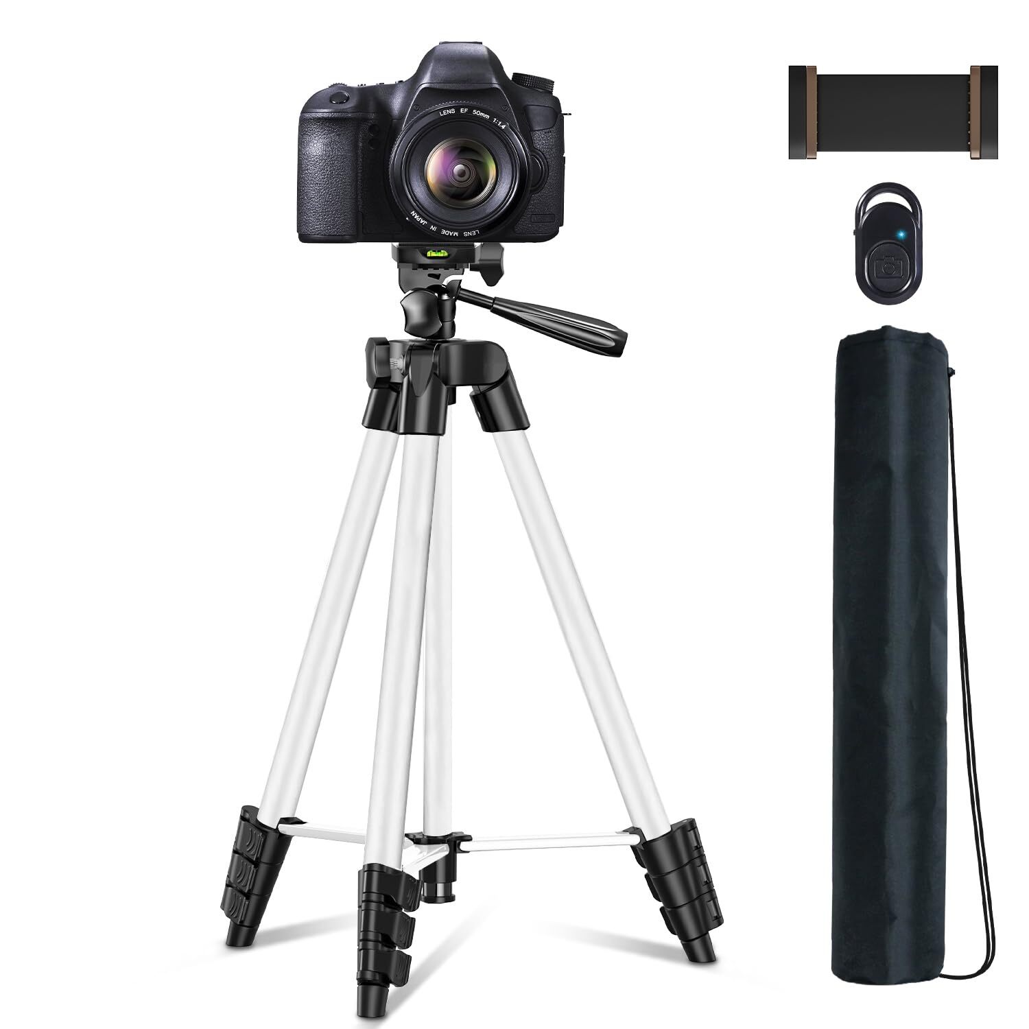 Smartphone Tripod with 5-Stage Telescopic Legs for iPhone & Cameras