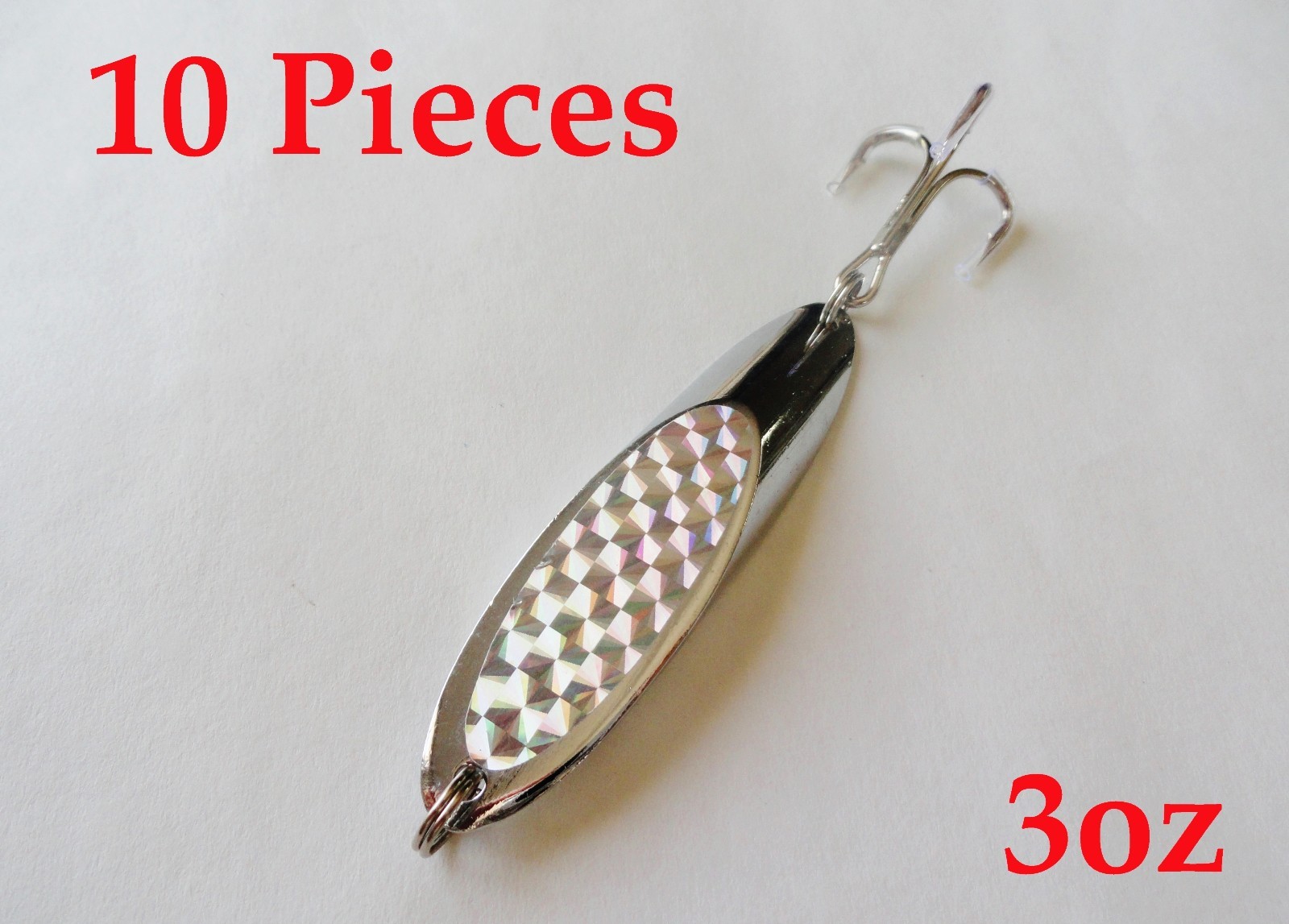 Casting 3oz Kast Spoons 10 Pieces Chrome/Silver Saltwater Fishing Lures - Image 2