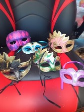 Mardi Gras Masks -Set of 6, Perfect for Display Or To Wear -Halloweeen -Nice