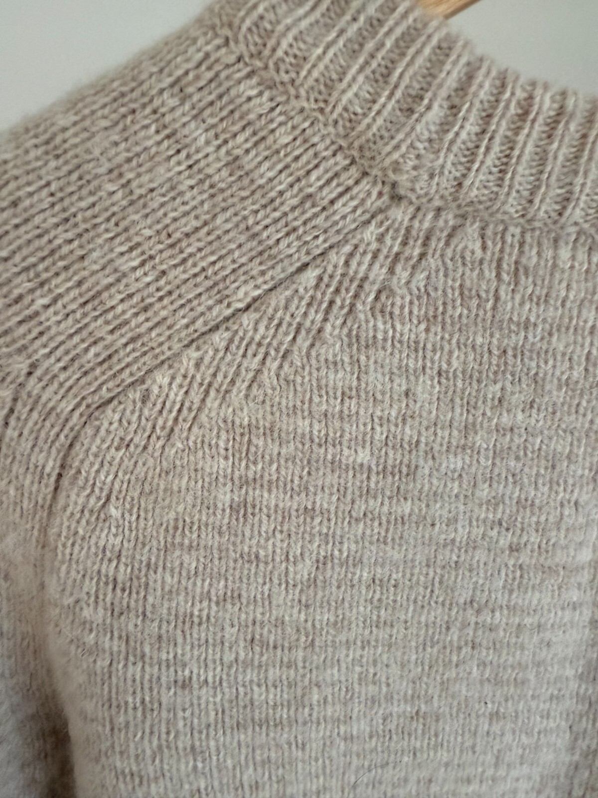 Maglione girocollo donna Saint Laurent manica lunga in lana marrone neutro XS
