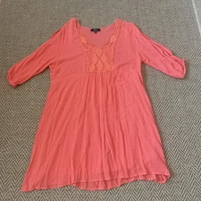 Naif Coral Lace Boho Bohemian Scoop Neck Dress Plus Size 2X Women’s