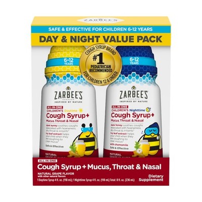 Children's Cough Syrup + Mucus Relief Day & Night, 2 Pack 4 fl. Oz