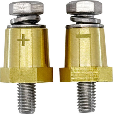 M8 Thread Brass Battery Terminal Charging Posts, Battery Post Adapter (+/-) with