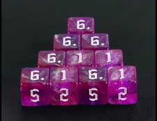 Galactic Dice Premium Dice Sets - Nebula Purple Acrylic Space Themed D6 Dice