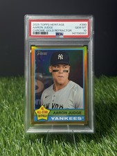 2025 Topps Heritage #380 Aaron Judge Chrome Gold Refractor /50 Yankees