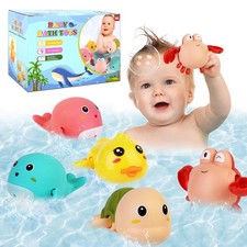 New Best Baby Bath Toys 5 Pcs Set,Wind Up for Toddlers,Bathtub Free Shipping