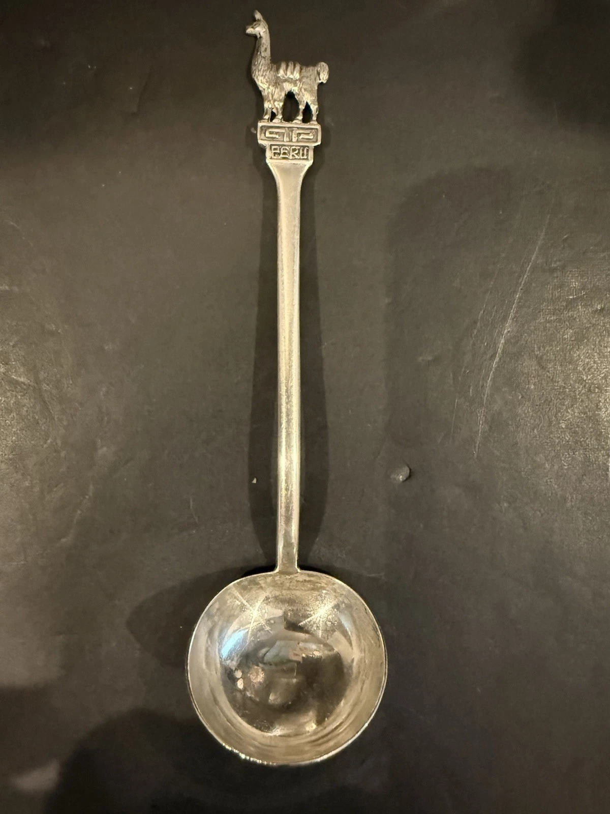 Vintage Antique Sterling Ladle Spoon Lama Perú 5.5 Inches