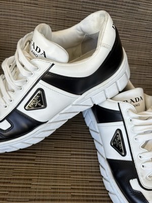 PRADA White and Black Panda Platform Sneakers 11 US 2EE378 | eBay