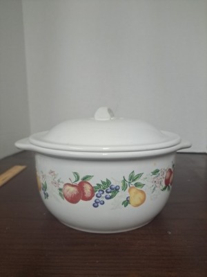 1980s Corelle Coordinates Chutney Pattern 1.6quart Covered Casserole Dish...