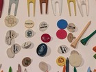 Large Lot of Vintage Golf Tees Ball Markers Divot Tools -some advertising items — photo 3