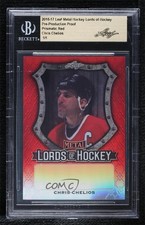 2016-17 Leaf Metal Pre-Production Proof Red Prismatic 1/1 Chris Chelios HOF k4s