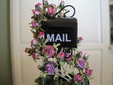 Mailbox in a Garden Bed with Climbing Roses 1:12 scale miniature landscaping #3