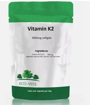 Vitamin K2 500mcg Weichkapseln - Knochengesundheit, Herzunterstützung & Kalzium Neu Versiegelt