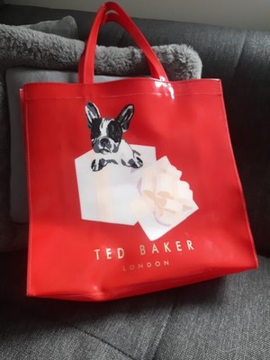 tasche ted baker London Mit Französischen Bulldogge In Rot, Super Zustand 