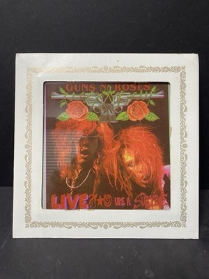 Vintage 80s Guns N Roses Carnival Glass Mirror LIVE?!*@ Like Fair Prize 6x6