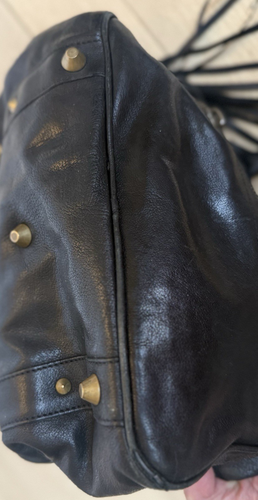 Chloe Designer Black Leather Rectangular Bag With… - image 16