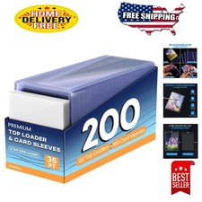 200 Card Sleeves Top Loaders for Cards, 3" X 4" Hard Plastic Toploaders, Basebal