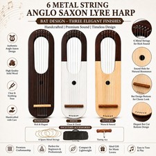 6 String Nylon Lyre Harp Rosewood Wooden Handmade Harp w/ Bag Tuning Keys