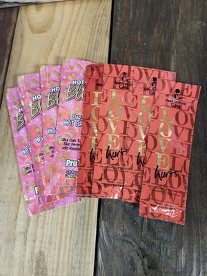 8PK Australian Gold Love Hurts Pro Tan Hot Tan Bling Tanning Lotion Packets HOT