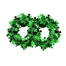 2PCS St.Patrick's Day Wreath, St Patrick's Day Shamrock Wreath Decoration, B