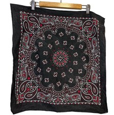 Vintage Hav-A-Hank Black  Red Paisley Bandana RN 15187 100 Cotton Made In USA