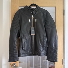 Brand New With Tags Hugo Boss Black Leather Jacket - Size M