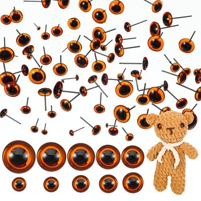 100 Pcs Deep Brown Glass Eyes, 3 mm to 12 Assorted Sizes Craft Doll brown 