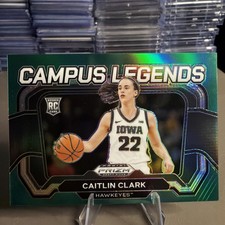 2024 Panini Prizm Draft Picks Campus Legends Caitlin Clark #5 Green Prizm Rookie