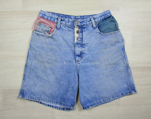 Vintage 90s Zena High Rise Denim Jean Shorts Womens (29" Waist) Colorblock