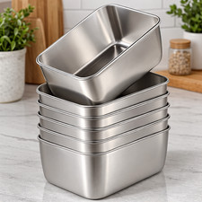 Edelstahl Vorratsdosen Set 6tlg Deckel auslaufsicher stapelbar Lunchbox Set ToGo