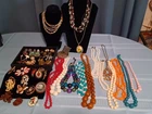 Lot of Vintage to Now Costume Jewelry Earrings Brooches Necklaces Multicolor