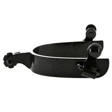 HILASON Western Rosebud Spur Black Satin Finish 3/4" Band 1" Shank