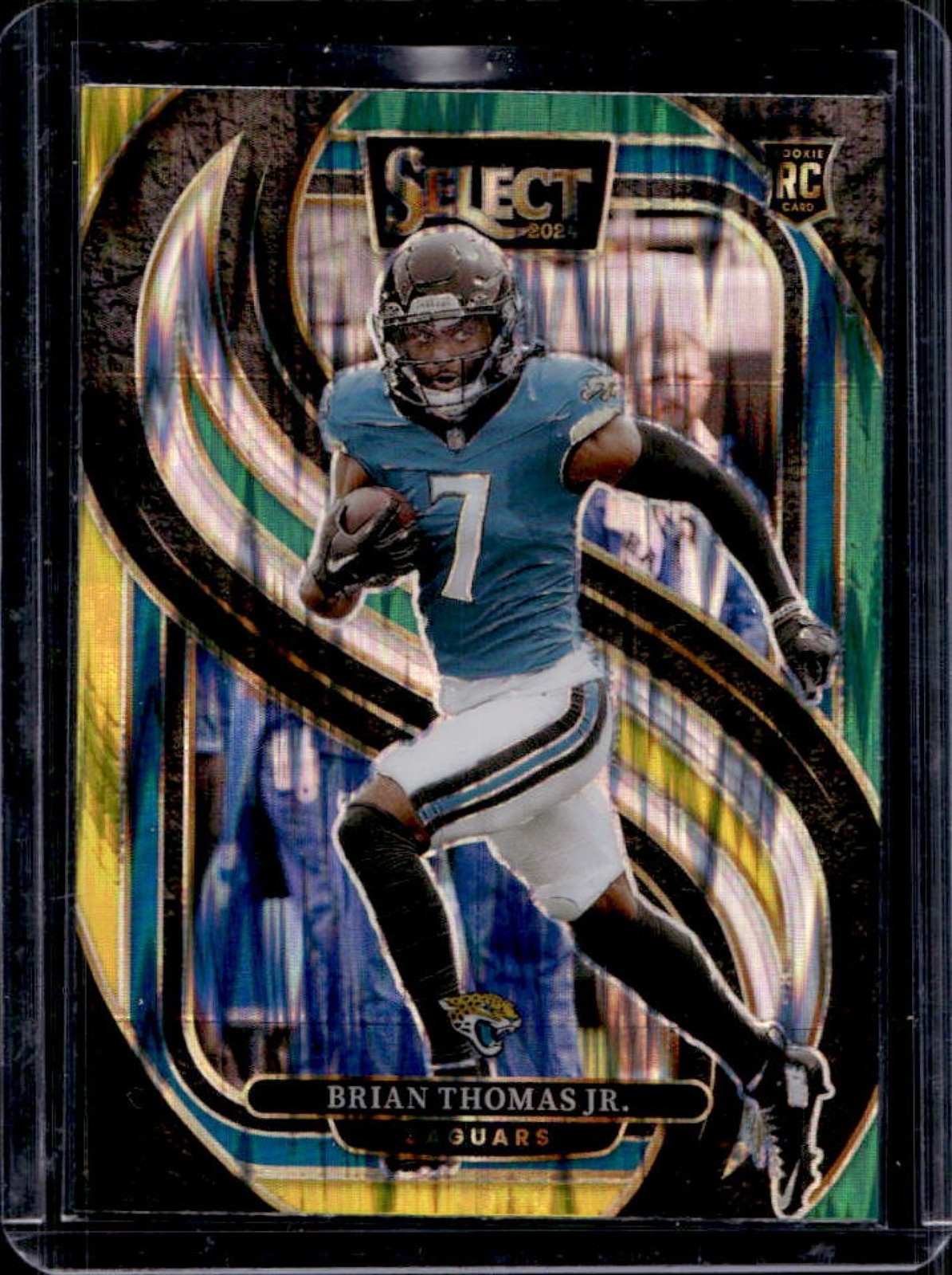 2024 Select Brian Thomas Jr. Premier RC Green and Yellow Prizm Shock #143