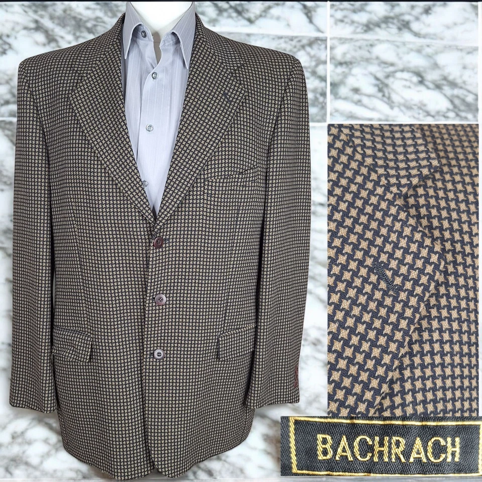 Bachrach Mens 42L Sport Coat Muticolor Star Check 3 Button VL Wool - Image 2 of 4