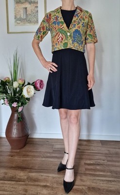 Kichi Batik Kurz Blazer/ Bluse, Blumenmuster, V Ausschnitt, Etnik, Indonesien