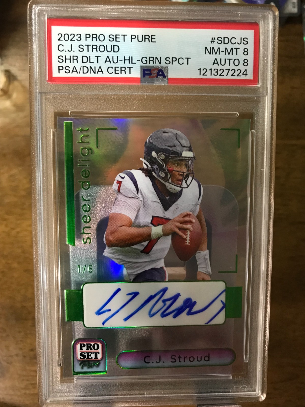 Leaf 2023 Pro Set Pure Sheer Delight C.J. Stroud RC Green Auto 1/8 PSA 8/8