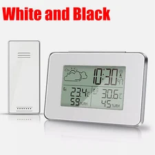 Digital LCD Indoor Outdoor Weather Station Calendar Thermometer Humidity Meter