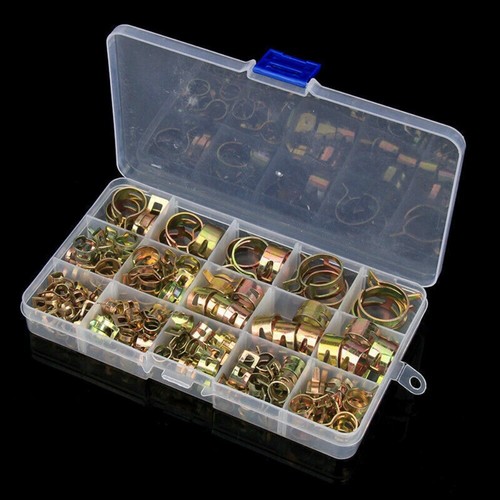 115PCS Hose Clamps Assortment Kit Steel Spring Clip Water Fuel Tube Air 6-22mm - Picture 2 of 12
