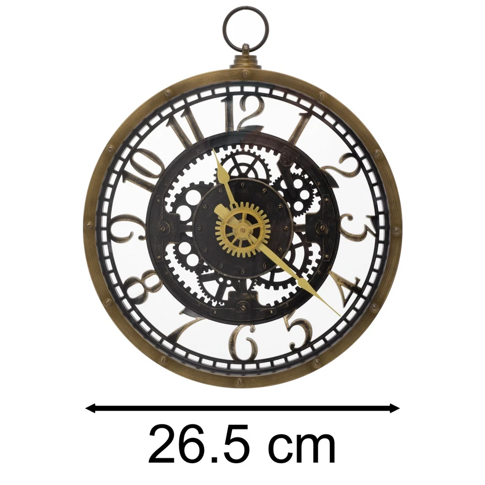 Industrial Style Replica Pocket Watch Gear Cog Steampunk Wall Clock - Image 2 of 4