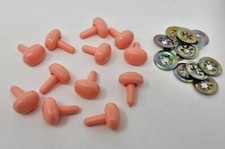 12 pcs VTG Zim's Lt Pink E-Type 17mm Oval Plastic Safety Nose Craft Doll Crochet