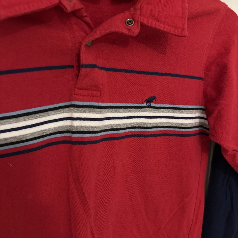 Camisa De Colección Wrangler Niños Manga Larga Talla XL 16-18 Rojo Azul Marino Logo de Poni Foto 3 de 4