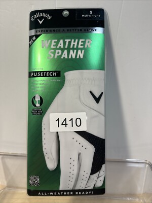 Callaway Weather Spann Golf Glove Right Hand Men Small White / Black new. Nice.